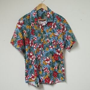 Tropical Floral Men's Button Down Shirt